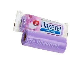 Мешки для мусора 35 л, ароматизированные, сиреневые, в рулоне 20 шт., ПНД, 12 мкм, 560х530 мм, GRIFON Полевые Цветы, 100-034 в Бору