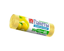 Мешки для мусора 60 л, ароматизированные, Лимон, желтые, в рулоне 20 шт., ПНД, 9 мкм, 650х550 мм, GRIFON Aroma, 101-023 Li в Бору