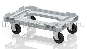 Тележка пластиковая с отверстием без тормозов серая в Бору Тележка пластиковая с отверстием без тормозов серая в Бору