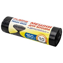 Мешки для мусора 160 л, черные, в рулоне 10 шт., ПВД, 30 мкм, 1200х900 мм, LAIMA ULTRA, 607694 в Бору