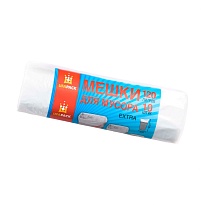 Мешки для мусора 120 л, белые, рулон 10 шт., ПНД, 12 мкм, 1100х690 мм, Эконом, МЭ2622 (МНЭ 120-10б) в Бору