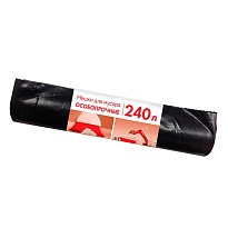 Мешки для мусора 240 л, черные, в рулоне 10 шт., ПВД 100 мкм, 1350х900 мм, Концепция Быта, 603887 в Бору
