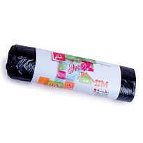 Мешки для мусора 60 л, черные, в рулоне 20 шт., ПНД, 7 мкм, 700х600 мм, Концепция Быта ЭкоДом, 601349 в Бору