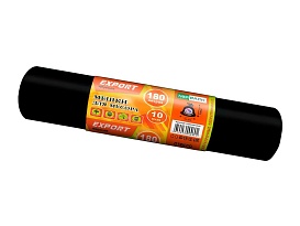 Мешки для мусора 180 л, ароматизированные, черные, в рулоне 10 шт., ПВД, 80 мкм, 1100х930 мм, EXPORT, exp18010142 в Бору