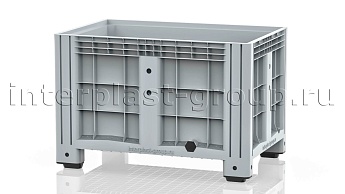 Контейнер iBox сплошной на ножках с пробкой 2 дюйма серый в Бору