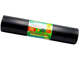 Мешки для мусора 280 л, ароматизированные, черные, в рулоне 10 шт., ПВД 110 мкм, 1400х930 мм, Добрыня, Dob28010black в Бору