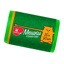 Мешки для мусора 30 л, зеленые, в рулоне 90 шт., ПНД, 6 мкм, 560х480 мм, Comfort, М4268 в Бору