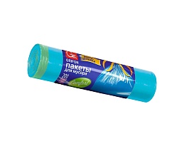 Мешки для мусора 35 л, с завязками, голубые, в рулоне 20 шт., ПНД, 12 мкм, 560х530 мм, GRIFON, 101-061 в Бору