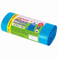Мешки для мусора 35 л, синие, в рулоне 30 шт., ПНД, 10 мкм, 600х500 мм, Любаша, 608091 в Бору