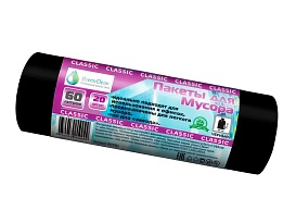 Мешки для мусора 60 л, черные, в рулоне 20 шт., ПНД, 7 мкм, 700х600 мм, MIRPACK Classik, 602050 в Бору