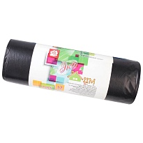 Мешки для мусора 220 л, черные, в рулоне 10 шт., ПВД, 29 мкм, 1100х830 мм, Концепция Быта ЭкоДом, 604924 в Бору