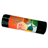 Мешки для мусора 60 л, черные, в рулоне 30 шт., ПНД, 6 мкм, 640х580 мм, Концепция Быта EcoClean, 603890 в Бору