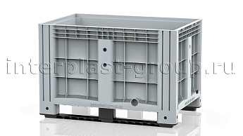 Контейнер iBox сплошной на полозьях с пробкой 1 дюйм серый в Бору