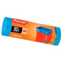 Мешки для мусора 80 л, синие, в рулоне 20 шт., ПНД, 12 мкм, 900х700 мм, PACLAN Classic, 606335 в Бору