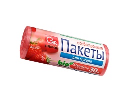 Мешки для мусора 30 л, ароматизированные, Клубника, красные, в рулоне 20 шт., ПНД, 9 мкм, 560х530 мм, GRIFON Aroma, 101-020 K в Бору