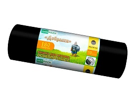 Мешки для мусора 180 л, ароматизированные, черные, в рулоне 10 шт., ПВД, 100 мкм, 1100х930 мм, Добрыня, Dob18010black в Бору