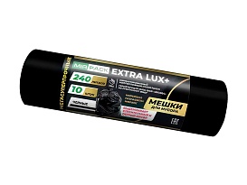 Мешки для мусора 240 л, черные, в рулоне 10 шт., ПВД 60 мкм, 1300х930 мм, EXTRA LUX+, 24010115 в Бору