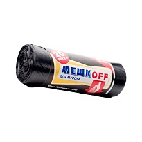 Мешки для мусора 60 л, черные, в рулоне 20 шт., ПНД, 9 мкм, 700х600 мм, МЕШКОFF, 4045 в Бору